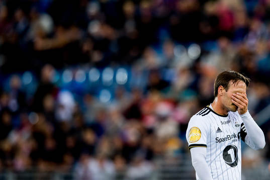 Mike Jensen of Rosenborg looks dejected