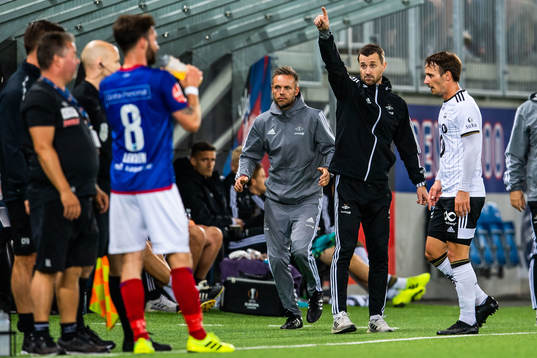 Mike Jensen leaves the pitch
