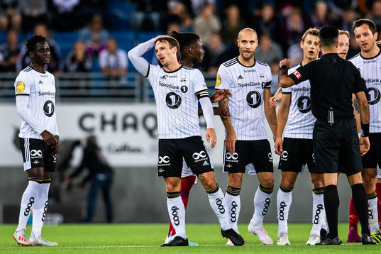 Mike Jensen of Rosenborg looks dejected