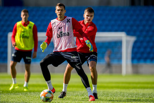 Goalkeeper Rune Almenning Jarstein and Ole Kristian Selnæs