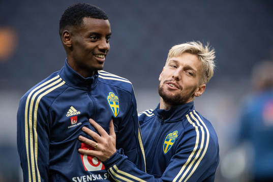 Alexander Isak and Emil Forsberg of the Swedish national