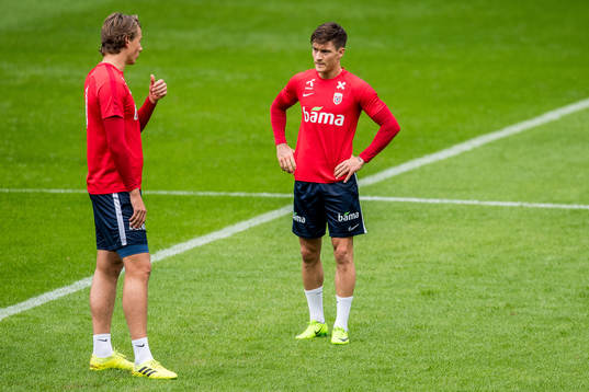 Sander Berge and Mathias Normann of Norway
