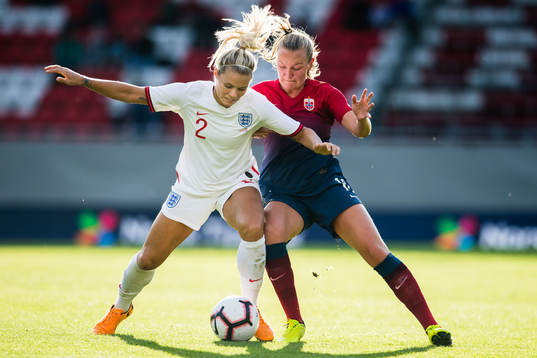 Rachel Daly of England and Frida Maanum of Norway