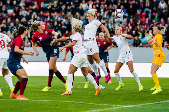 Frida Maanum of Norway scores 1-1