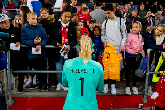 Goalkeeper Ingrid Hjelmseth of Norway