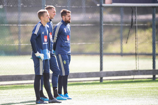 Goalkeepers Karl-Johan Johnsson, Robin Olsen and Kristoffer