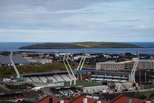 General view of Tórsvøllur Stadium where players of Faroe
