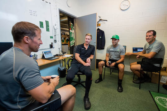 Tränare Cam Abbott, målvaktstränare Magnus Wennström,