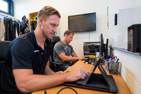 Målvaktstränare Magnus Wennström och tränare Cam Abbott