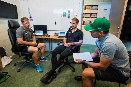 Tränare Cam Abbott, målvaktstränare Magnus Wennström