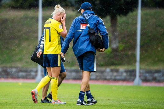Caroline Seger of Sweden leaves the pitch