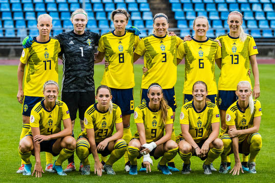 From the top left Caroline Seger, goalkeeper Hedvig