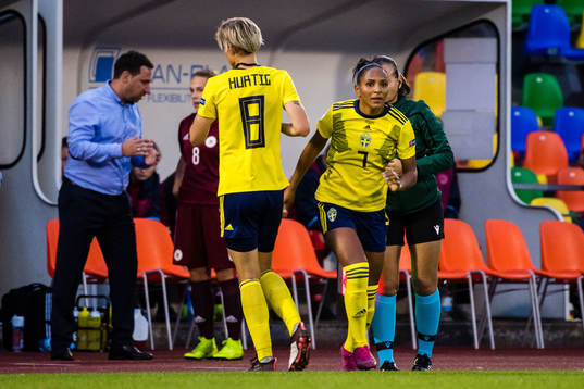 Lina Hurtig and Madelen Janogy of Sweden