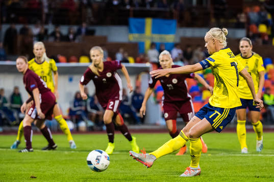 Caroline Seger of Sweden scores 1-3