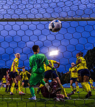 Kosovare Asllani of Sweden, not pictured, scores the 1-4