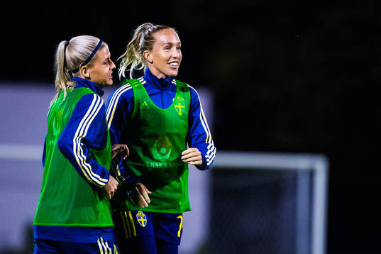 Olivia Schough and Julia Roddar of Sweden celebrates