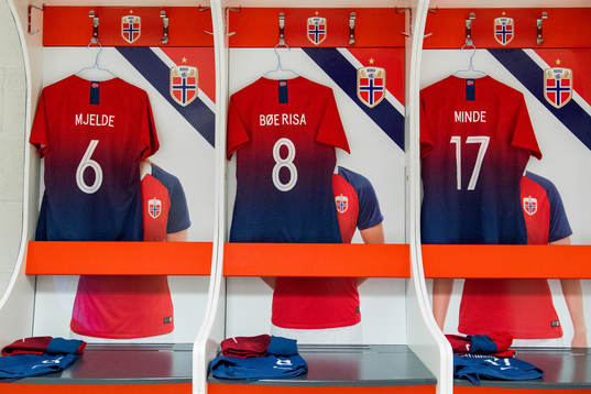 The shirts of Maren Mjelde, Vilde Bøe Risa and Kristine