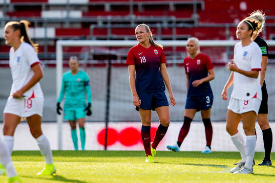 Frida Maanum of Norway looks dejected