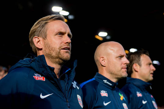 Martin Sjögren, head coach of Norway, Anders Jacobson,