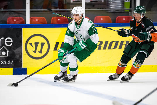 Rögles Daniel Zaar  och Kristianstads  Dennis Svensson