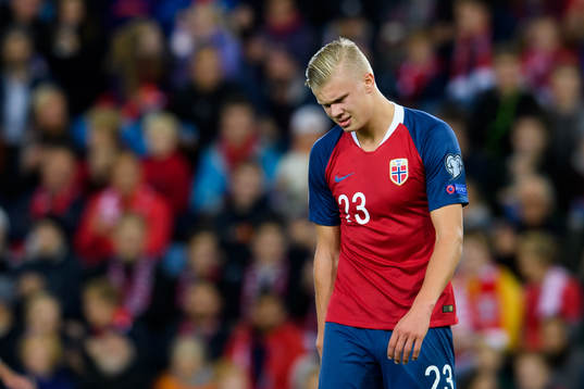 Erling Braut Haaland of Norway looks dejected