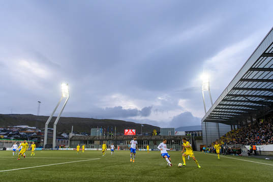Rene Joensen and Hørdur Askham of Faroe Islands against
