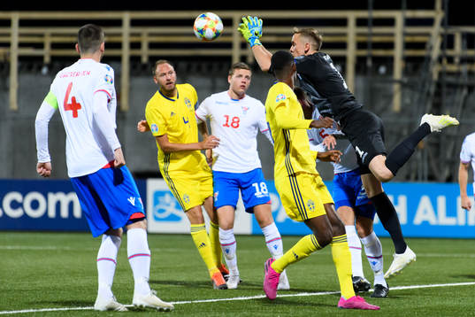 Goalkeeper Gunnar Nielsen of Faroe Islands