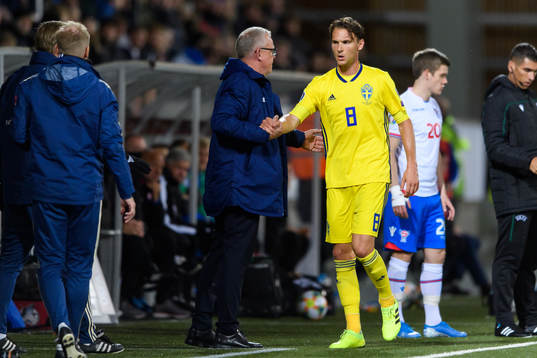 head coach of Sweden, Janne Andersson and Albin Ekdal
