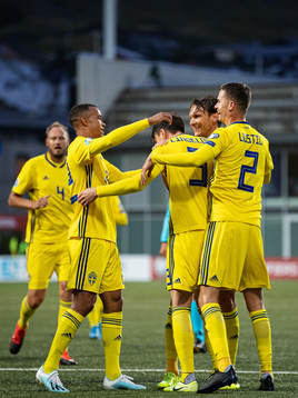 Robin Quaison, Victor Nilsson Lindelöf, Albin Ekdal and