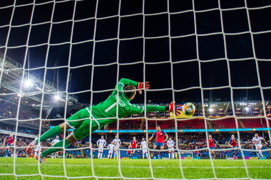 Joshua King of Norway scores the 2-0 goal