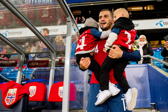 Omar Elabdellaoui of Norway with his sons