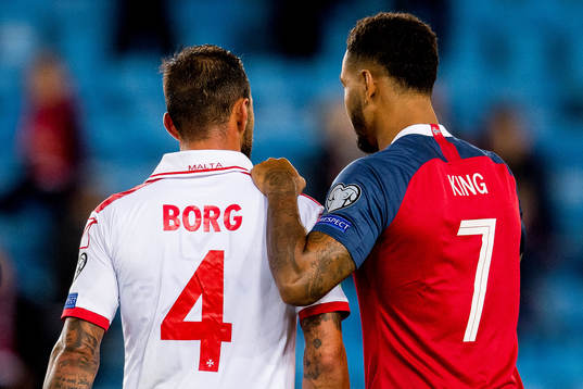 Steve Borg of Malta and Joshua King of Norway
