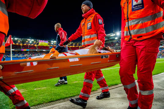 Zach Muscat of Malta with an injury
