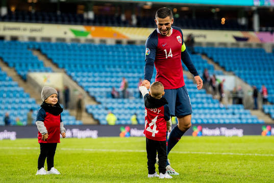 Omar Elabdellaoui of Norway with his sons