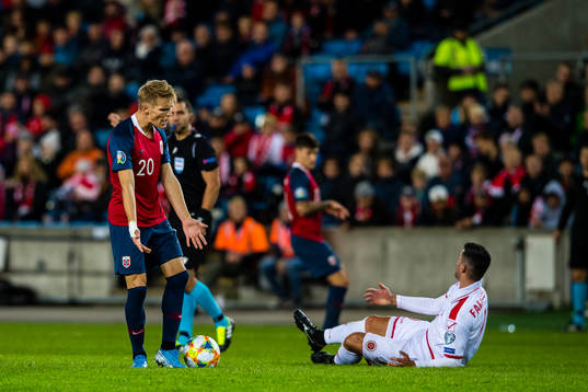 Martin Ødegaard of Norway reacts