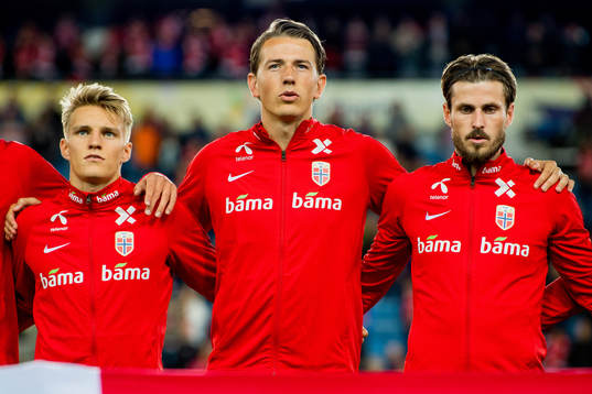 Martin Ødegaard, Sander Berge and Håvard Nordtveit of