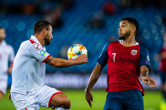Steve Borg of Malta and Joshua King of Norway
