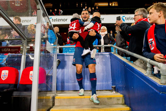 Omar Elabdellaoui of Norway with his sons