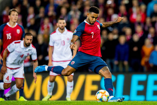 Joshua King of Norway scores 2-0