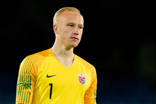 Goalkeeper Julian Faye Lund of Norway