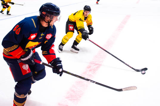 Jacob Josefson of Djurgården and Mike Zalewski of Vienna
