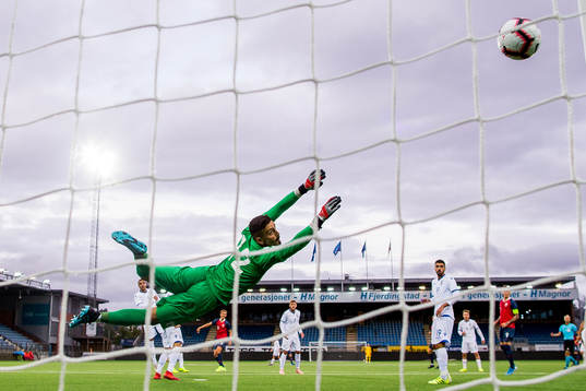 Goalkeeper Antreas Paraskevas of Cyprus