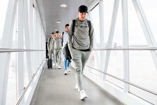 Stefan Johansen of Norway arrives at Arlanda airport