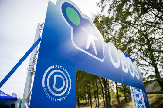 Skyltar med Obos-logga