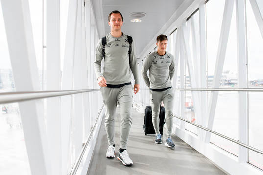Even Hovland and Mathias Normann of Norway arrive at