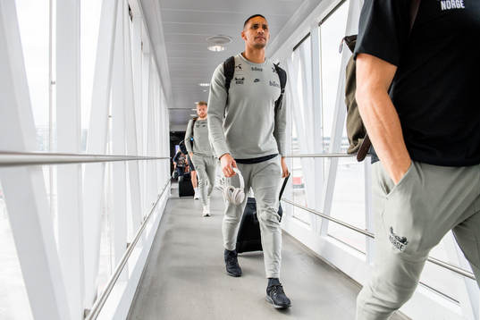Ruben Gabrielsen of Norway arrives at Arlanda airport