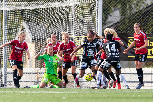 Piteås Madelen Janogy oroar framför Limhamn Bunkeflos