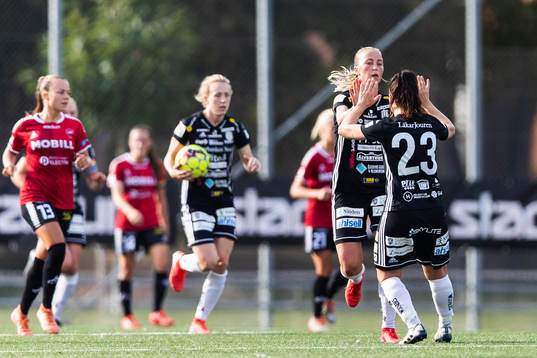 Piteås Julia Karlernäs jublar med June Pedersen