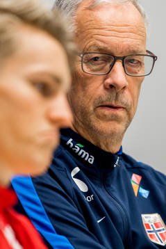 Lars Lagerbäck, head coach of Norway, and Martin Ødegaard