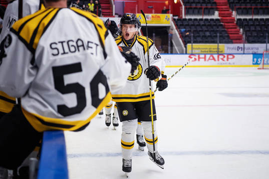 Brynäs Alexander Lindelöf jublar
